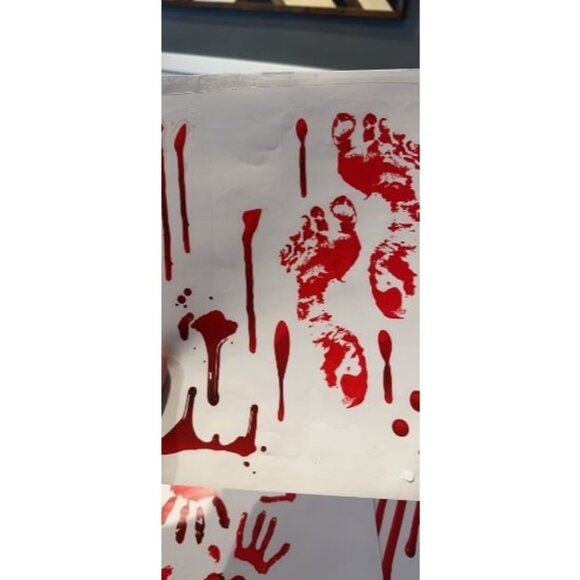 Halloween Bloody Handprint Footprint Window Stickers Wall Stickers for Halloween - Picture 2 of 3